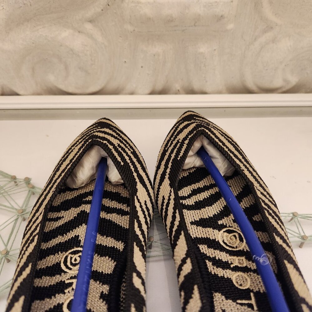 Rothy's Black/Cream Zebra Point toe flats. NWT. Size 6 - Picture 6 of 8